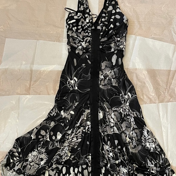 VINTAGE Versace Gianni Versace Label Ruched Bust Floral Dress IT 42 - Picture 15 of 15